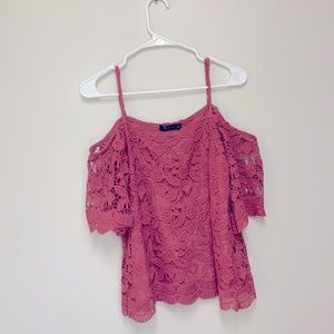 Lace cold shoulder